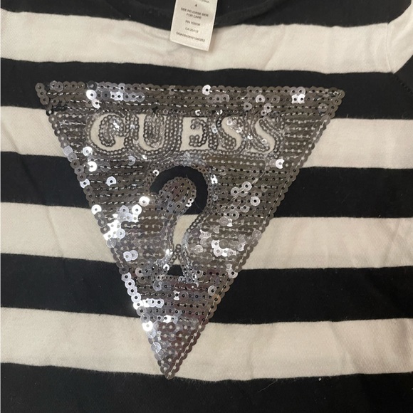 Guess Black and White Striped Tee for girls - Picture 3 of 3